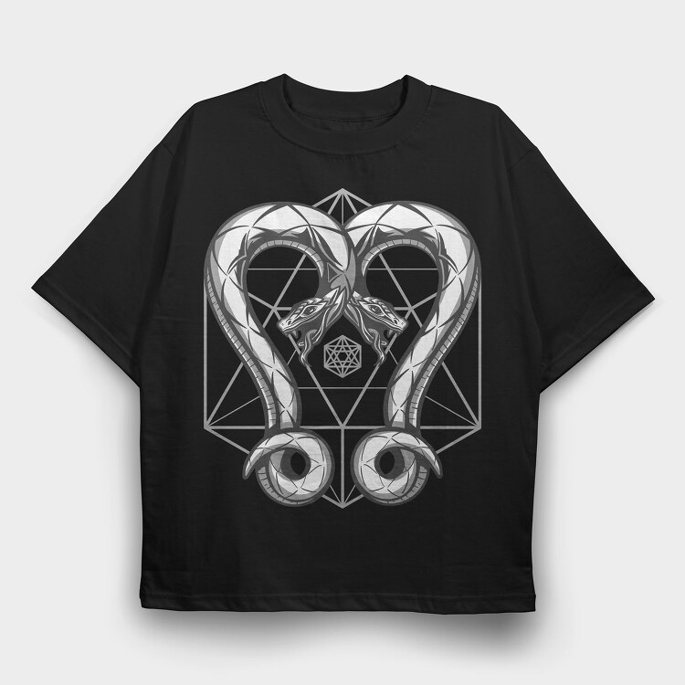 Geometric Snakes Two, Tricou Oversize Barbati (Unisex)