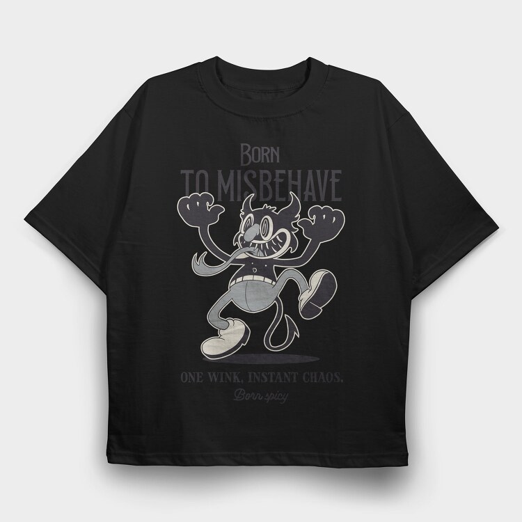 Retro Devil Halloween Cartoon, Tricou Oversize Barbati (Unisex)