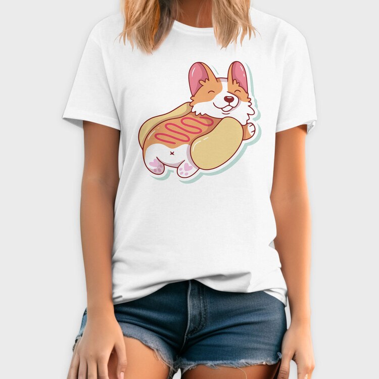 Hotdog Corgi, Tricou Barbati (Unisex)