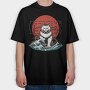 Japanese Wave Cat Catzilla, Tricou Oversize Barbati (Unisex)