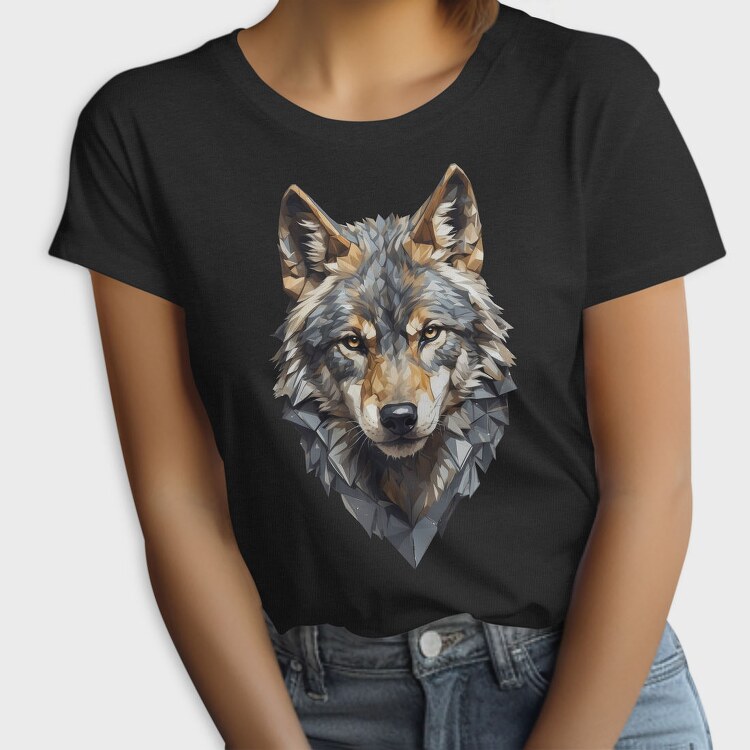 Geometric Wolf Head, Tricou Femei
