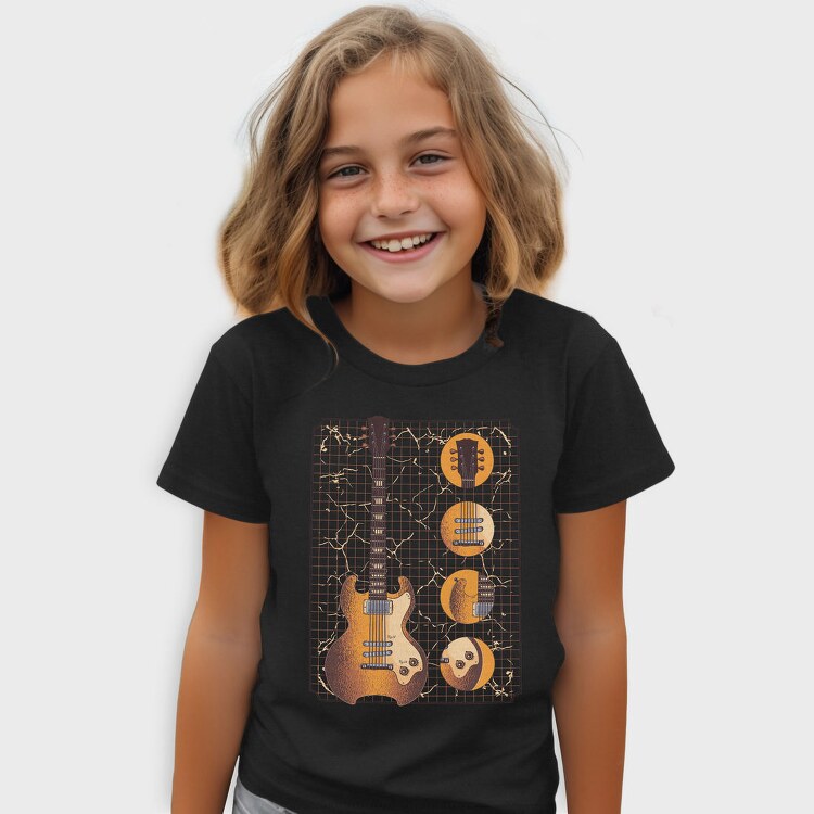 Classic Guitar Illustration, Tricou Copii