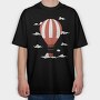 Hot Air Balloon, Tricou Oversize Barbati (Unisex)