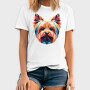 Geometric Yorkshire Terrier Poly Dog, Tricou Barbati (Unisex)