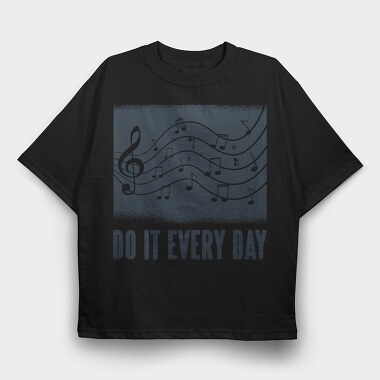 Music Text, Tricou Oversize Barbati (Unisex)
