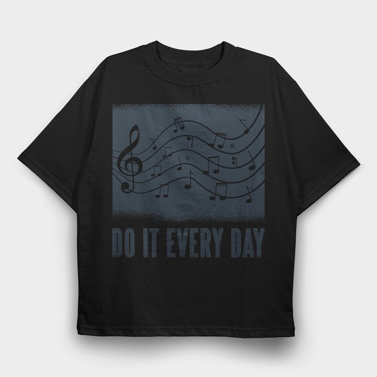 Music Text, Tricou Oversize Barbati (Unisex)