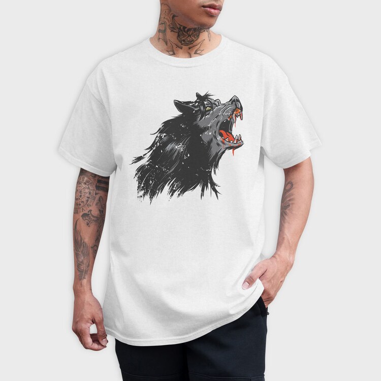 Howling Werewolf Cartoon, Tricou Barbati (Unisex)