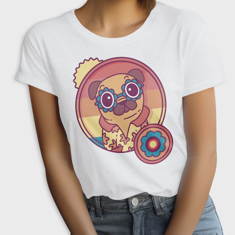 Retro Hippie Dog, Tricou Femei