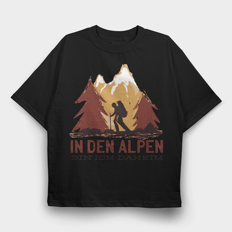 German Alpen Hiking, Tricou Oversize Barbati (Unisex)