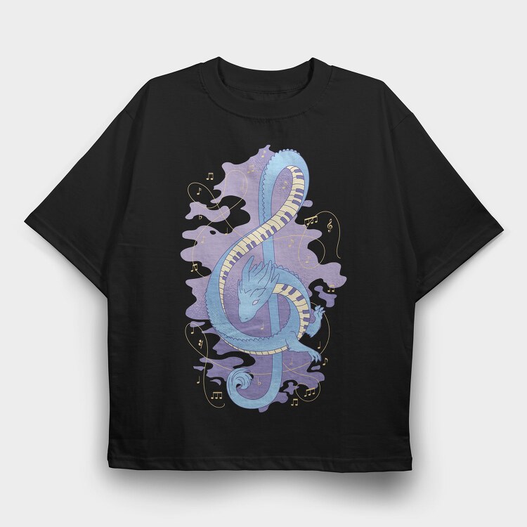 Musical Dragon, Tricou Oversize Barbati (Unisex)