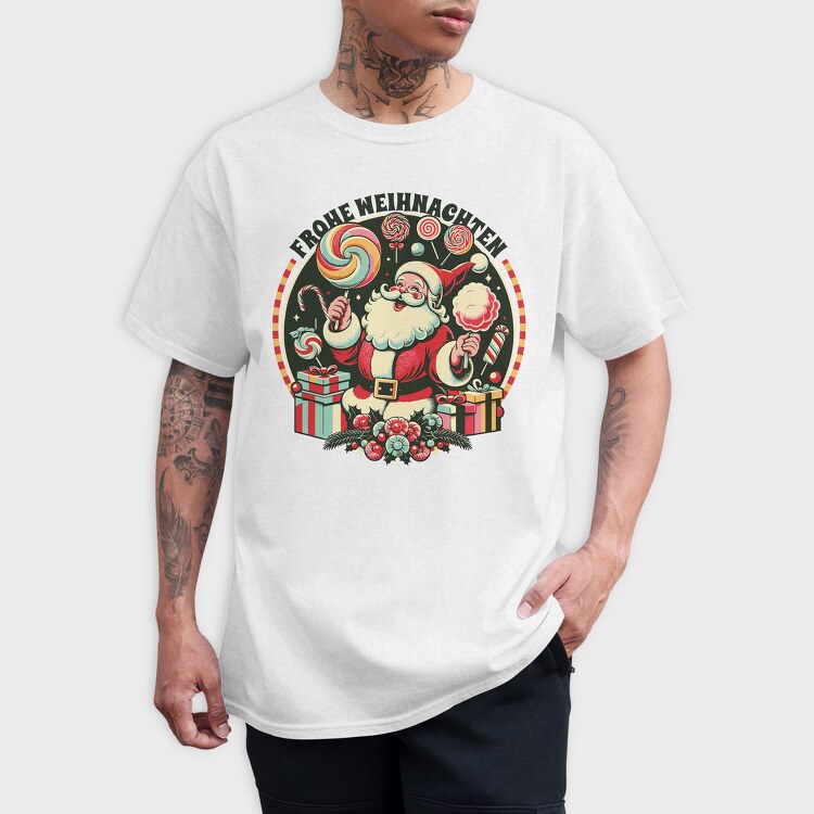 German Christmas Cotton Candy Santa, Tricou Barbati (Unisex)