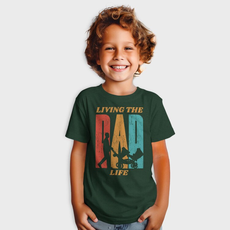 Retro Living The Dad Life Quote, Tricou Copii