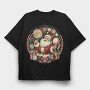 German Christmas Cotton Candy Santa, Tricou Oversize Barbati (Unisex)