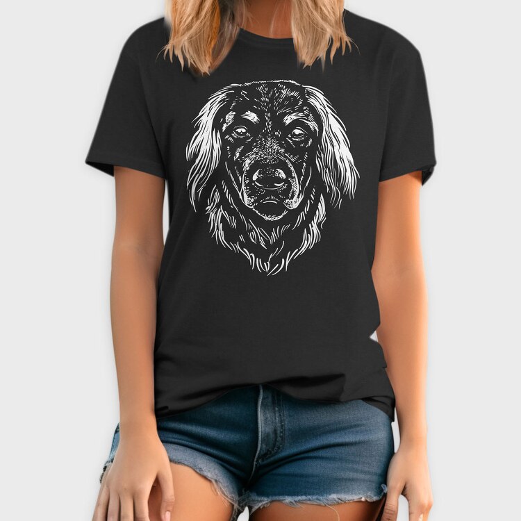German Dog Breed Hovarwart Head, Tricou Barbati (Unisex)