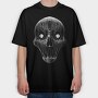 Horror Skull Monochrome, Tricou Oversize Barbati (Unisex)