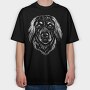 German Dog Breed Hovarwart Head, Tricou Oversize Barbati (Unisex)