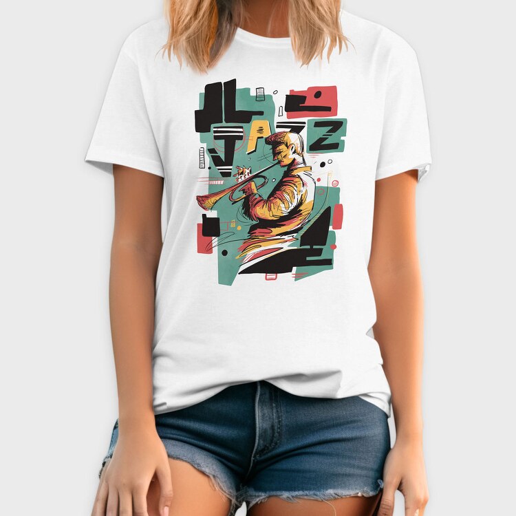 Jazz Musician Abstract Music, Tricou Barbati (Unisex)