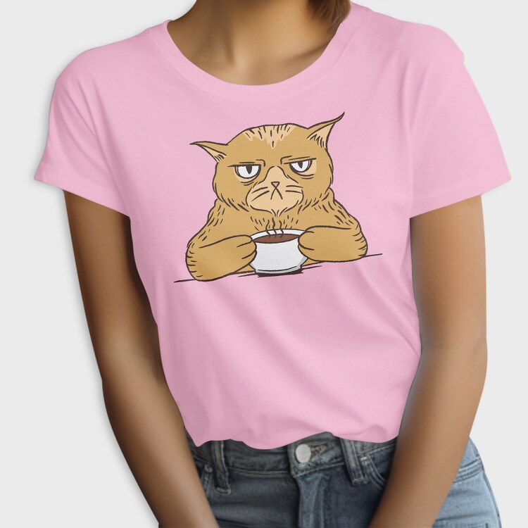Angry Coffee Cat Grumpy, Tricou Femei