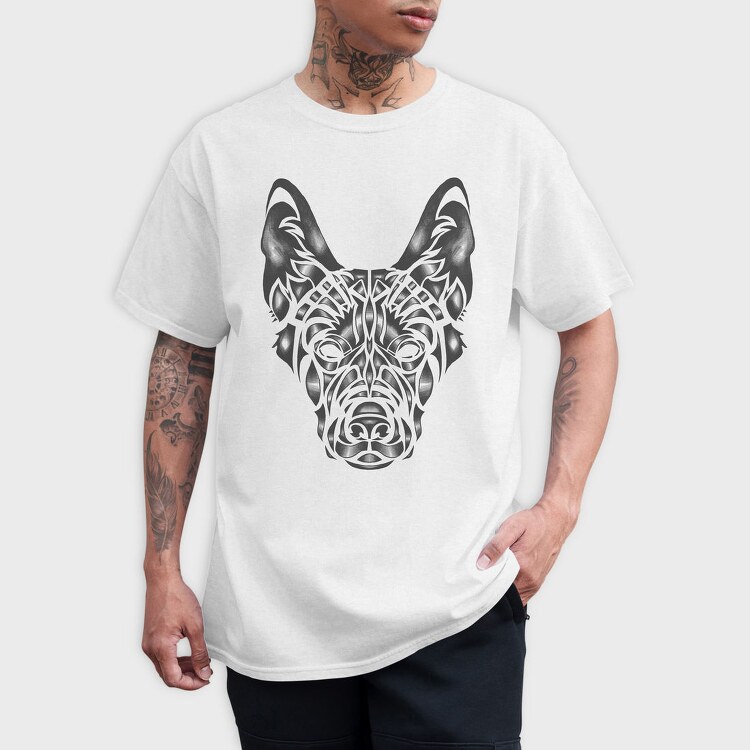 German Shepherd Dog Animal Monochrome Fade, Tricou Barbati (Unisex)