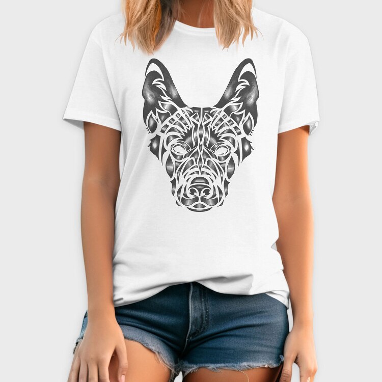 German Shepherd Dog Animal Monochrome Fade, Tricou Barbati (Unisex)