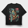 Jazz Musician Abstract Music, Tricou Oversize Barbati (Unisex)