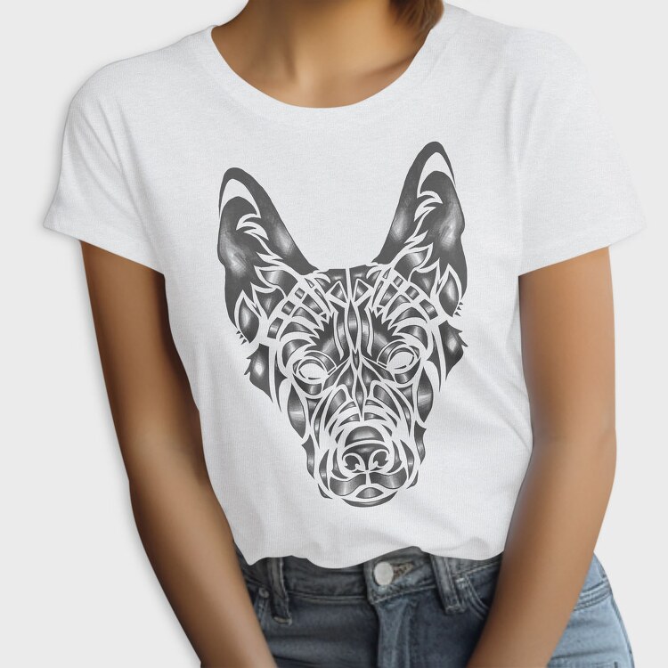 German Shepherd Dog Animal Monochrome Fade, Tricou Femei
