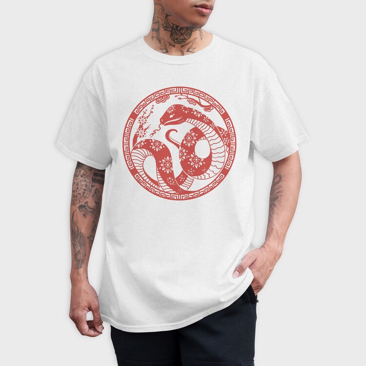 Traditional Chinese Snake Circle New Year, Tricou Barbati (Unisex)