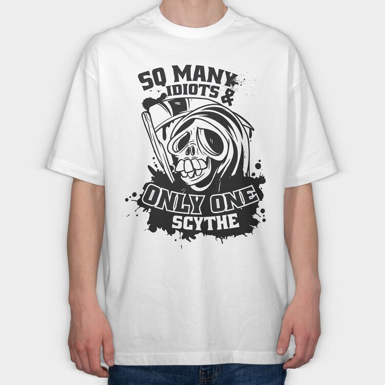 Cartoon Death Scythe, Tricou Oversize Barbati (Unisex)