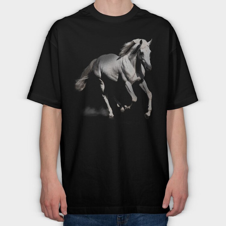 Horse Monochrome, Tricou Oversize Barbati (Unisex)