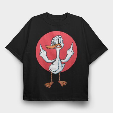 Angry Duck Fuck You, Tricou Oversize Barbati (Unisex)