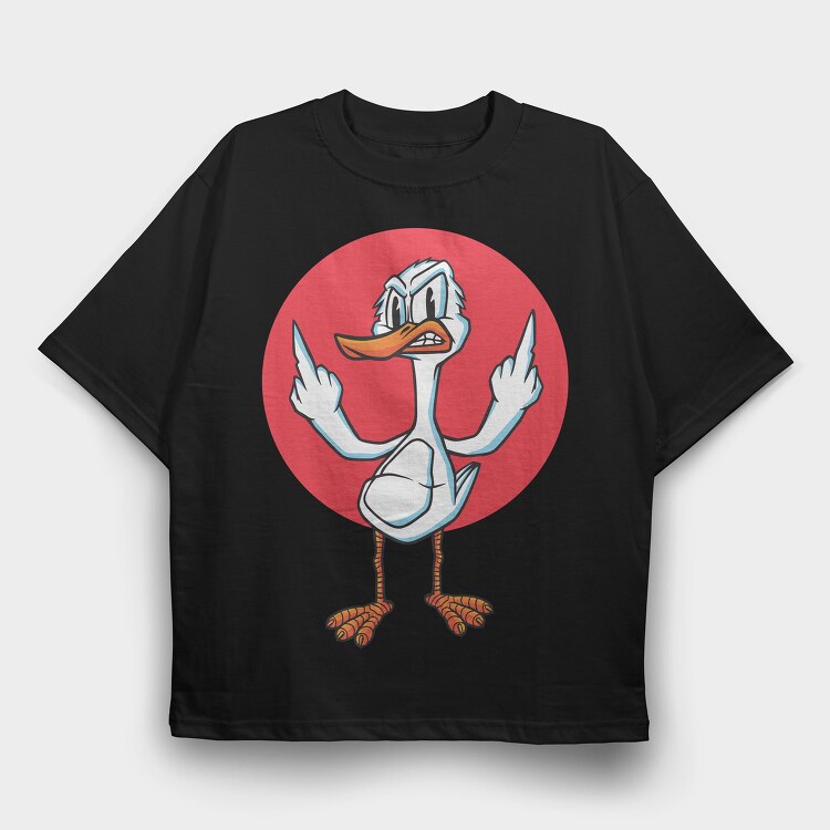 Angry Duck Fuck You, Tricou Oversize Barbati (Unisex)