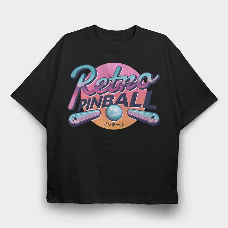 Retro Pinball, Tricou Oversize Barbati (Unisex)