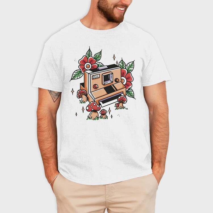 Retro Polaroid Camera Traditional Tattoo, Tricou Barbati (Unisex)