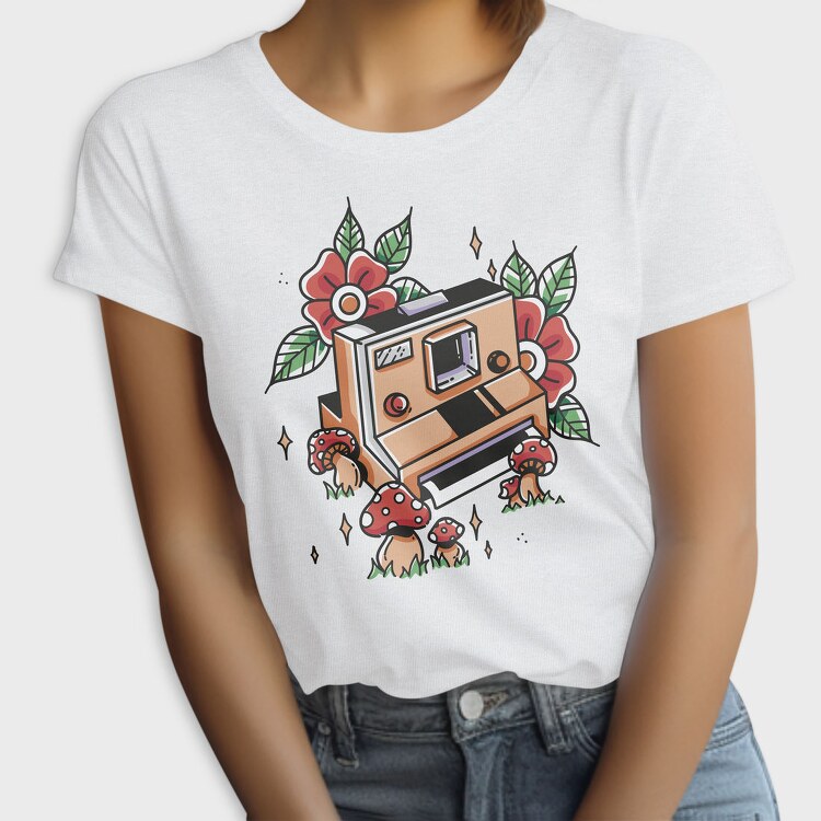 Retro Polaroid Camera Traditional Tattoo, Tricou Femei