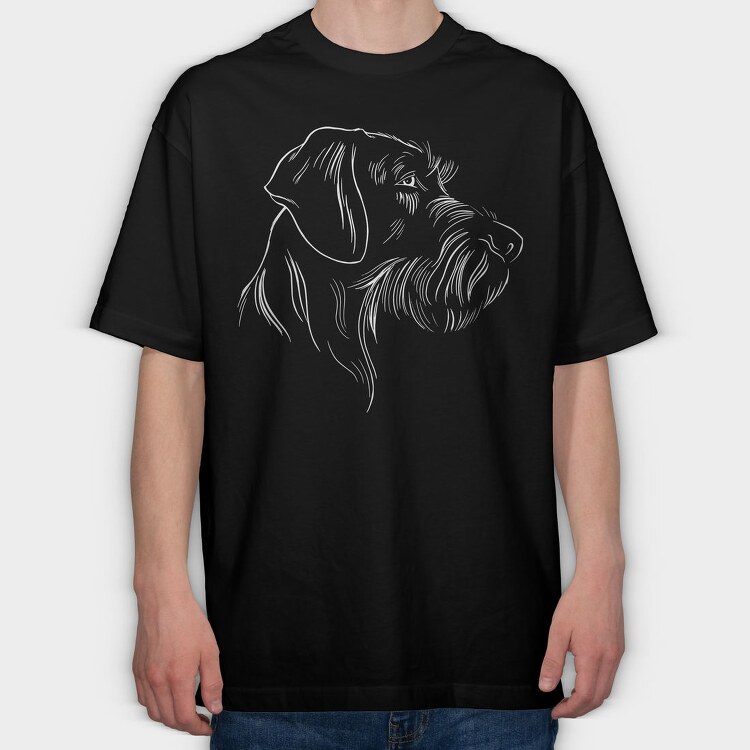 German Wirehaired Pointer, Tricou Oversize Barbati (Unisex)