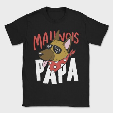 Cartoon Dog With Sunglasses Malinois Papa, Tricou Barbati (Unisex)