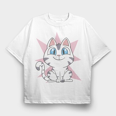 Cartoon Kitten, Tricou Oversize Barbati (Unisex)