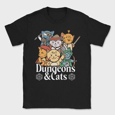 Dungeons And Cats, Tricou Barbati (Unisex)