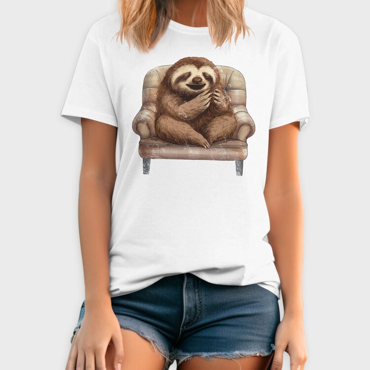 Sloth On A Chair Yawn, Tricou Barbati (Unisex)
