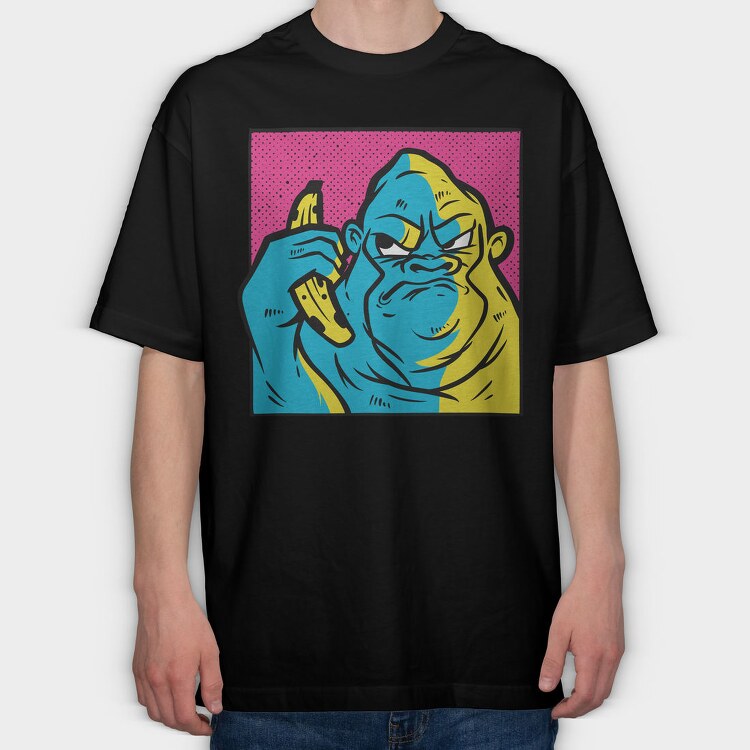 Angry Gorilla Banana, Tricou Oversize Barbati (Unisex)
