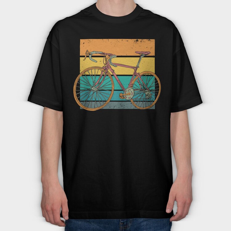 Retro Racing Bike, Tricou Oversize Barbati (Unisex)