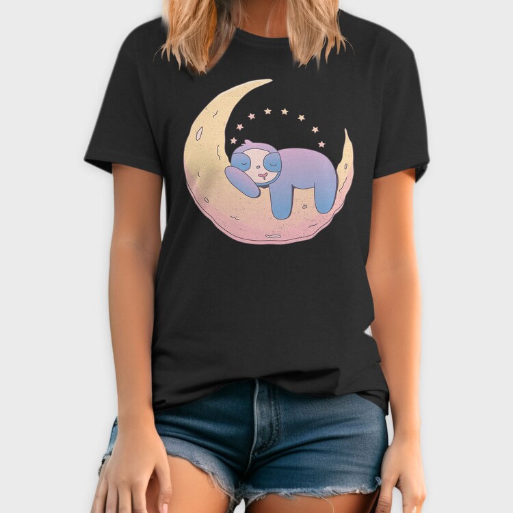 Sloth On Moon, Tricou Barbati (Unisex)