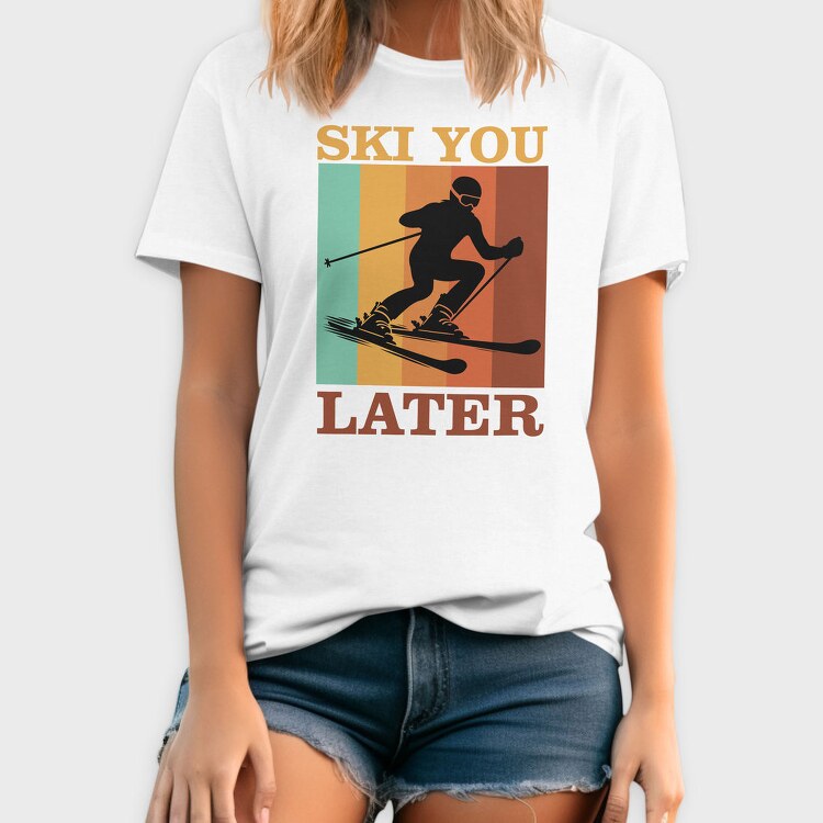 Retro Ski Sky Quote, Tricou Barbati (Unisex)
