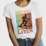 Retro Ski Sky Quote, Tricou Femei