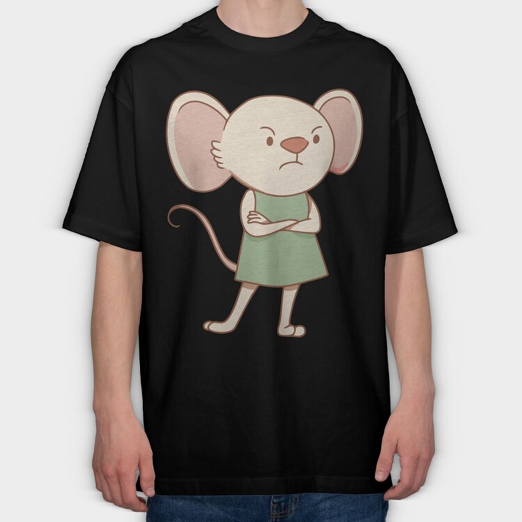 Angry Mouse Dress, Tricou Oversize Barbati (Unisex)