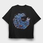 Wave With Koi Fishes, Tricou Oversize Barbati (Unisex)