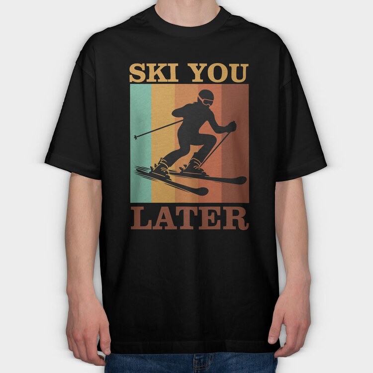 Retro Ski Sky Quote, Tricou Oversize Barbati (Unisex)