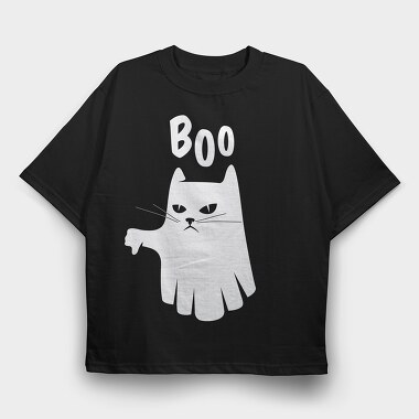 Ghost Cat Boo, Tricou Oversize Barbati (Unisex)