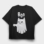 Ghost Cat Boo, Tricou Oversize Barbati (Unisex)