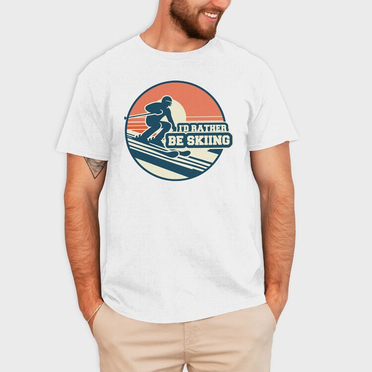 Retro Skiing Enthusiast Be Skiing, Tricou Barbati (Unisex)